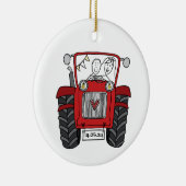 Personalisiertes Hochzeitsgeschenk für Red Tractor Keramik Ornament (Rechts)