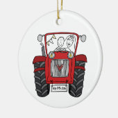 Personalisiertes Hochzeitsgeschenk für Red Tractor Keramik Ornament (Links)