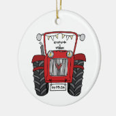 Personalisiertes Hochzeitsgeschenk für Red Tractor Keramik Ornament (Links)