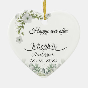 Personalisiertes Hochzeitsgeschenk glücklich bis a Keramik Ornament