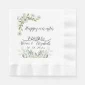Personalisiertes Hochzeitsgeschenk glücklich bis a Serviette (Vorderseite)