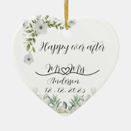 Personalisiertes Hochzeitsgeschenk glücklich für i Keramik Ornament