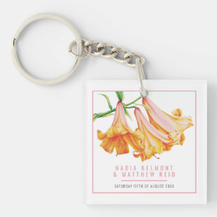 Personalisiertes Hochzeitsgeschenk Orange Lily für Schlüsselanhänger