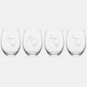 Personalisiertes Hochzeitsglas Weinglas Ohne Stiel (Hinten)