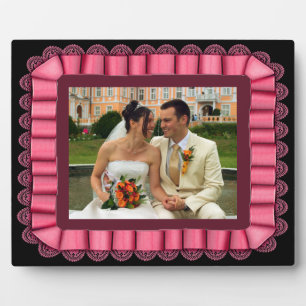 Personalisiertes Hochzeitshilfen Foto, rosa Rahmen