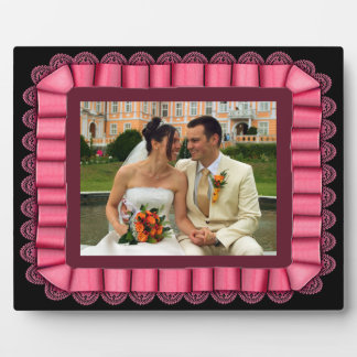 Personalisiertes Hochzeitshilfen Foto, rosa Rahmen