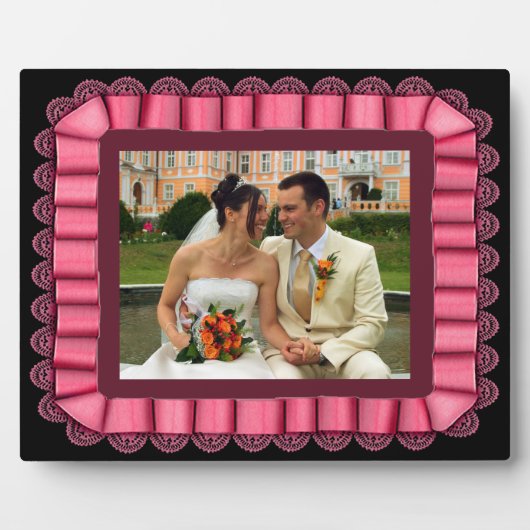 Personalisiertes Hochzeitshilfen Foto, rosa Rahmen (Vorderseite)