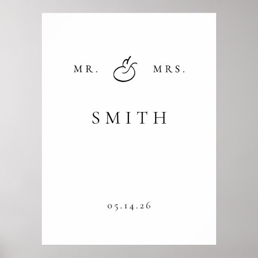 personalisiertes Hochzeitshintergrundschild Poster (Vorne)