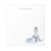 Personalisiertes Hochzeitskleid Notizblock (Vorderseite)