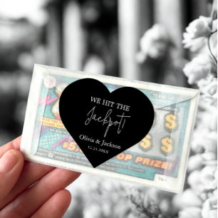 Personalisiertes Hochzeitslotterielos Ehepartner N Herz-Aufkleber