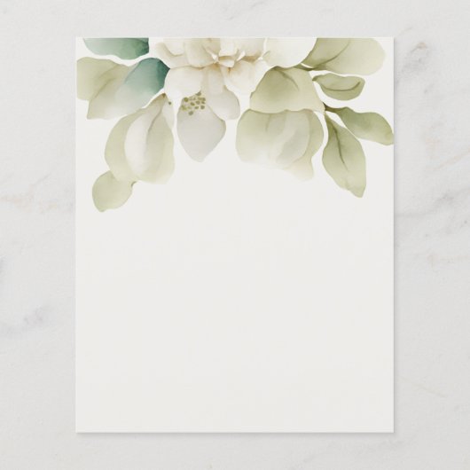 Personalisiertes Hochzeitsmenü in Mutgrün (Rückseite)