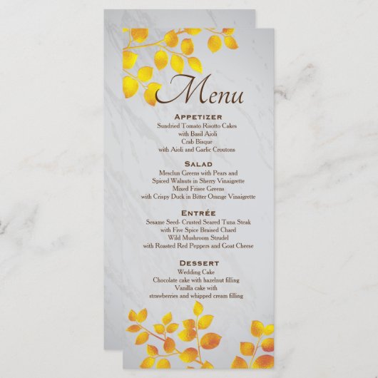 Personalisiertes Hochzeitsmenü Menükarte (Vorne/Hinten)