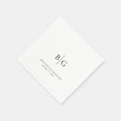 Personalisiertes Hochzeitsmonogramm Schwarz Weiß Serviette (Ecke)