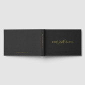 Personalisiertes Hochzeitsmonogramm schwarzer Lein Gästebuch (Voll)