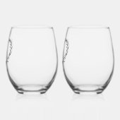 Personalisiertes Hochzeitsohlenherz Weinglas Ohne Stiel (Links)