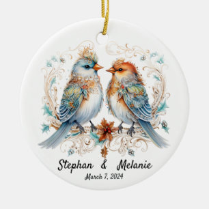 Personalisiertes Hochzeitsornament für Paare Keramik Ornament