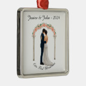 Personalisiertes Hochzeitspaar, unsere erste Weihn Ornament Aus Metall (Rechts)