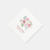 Personalisiertes Hochzeitspapier für moderne Rose Serviette (Ecke)