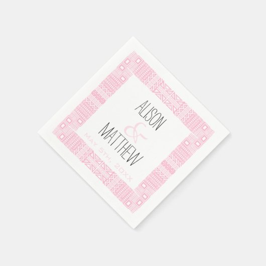 Personalisiertes Hochzeitspapier Napkins 1 Serviette (Ecke)