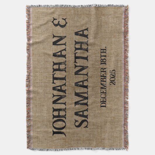 Personalisiertes Hochzeitspaziermuster Decke (Vorderseite Vertikal)