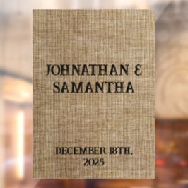 Personalisiertes Hochzeitspaziermuster Fensteraufkleber