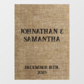 Personalisiertes Hochzeitspaziermuster Fensteraufkleber (Blatt)