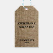 Personalisiertes Hochzeitspaziermuster Geschenkanhänger (Rückseite)