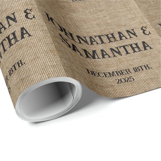 Personalisiertes Hochzeitspaziermuster Geschenkpapier (Rolleneckpunkt)