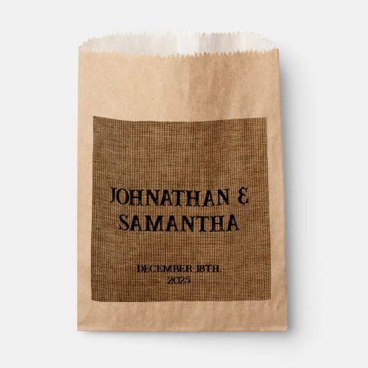 Personalisiertes Hochzeitspaziermuster Geschenktütchen (Vorderseite)