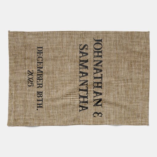 Personalisiertes Hochzeitspaziermuster Geschirrtuch (Horizontal)