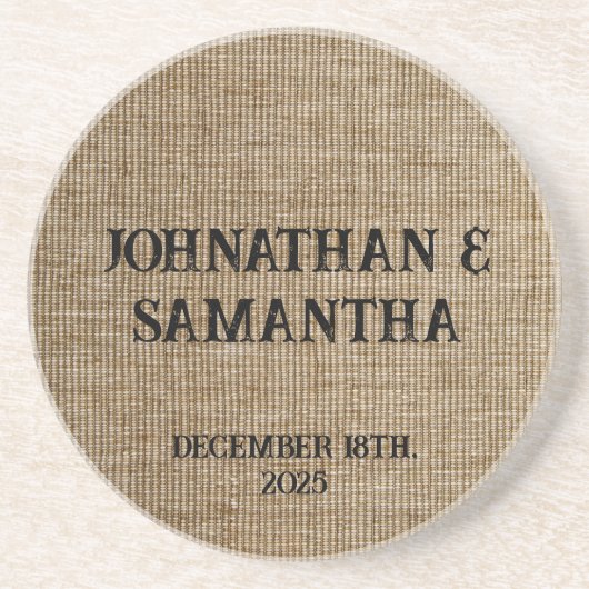 Personalisiertes Hochzeitspaziermuster Getränkeuntersetzer (Vorne)