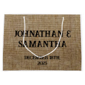 Personalisiertes Hochzeitspaziermuster Große Geschenktüte (Vorderseite)