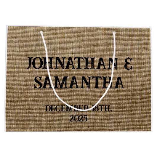 Personalisiertes Hochzeitspaziermuster Große Geschenktüte (Rückseite)