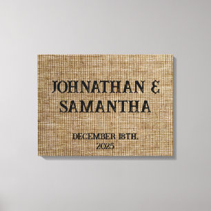 Personalisiertes Hochzeitspaziermuster Leinwanddruck