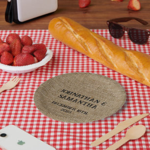 Personalisiertes Hochzeitspaziermuster Pappteller