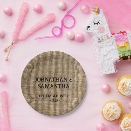 Personalisiertes Hochzeitspaziermuster Pappteller (Party)