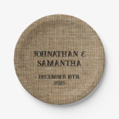 Personalisiertes Hochzeitspaziermuster Pappteller (Vorderseite)