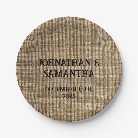 Personalisiertes Hochzeitspaziermuster Pappteller (Vorderseite)