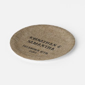 Personalisiertes Hochzeitspaziermuster Pappteller (Schrägansicht)