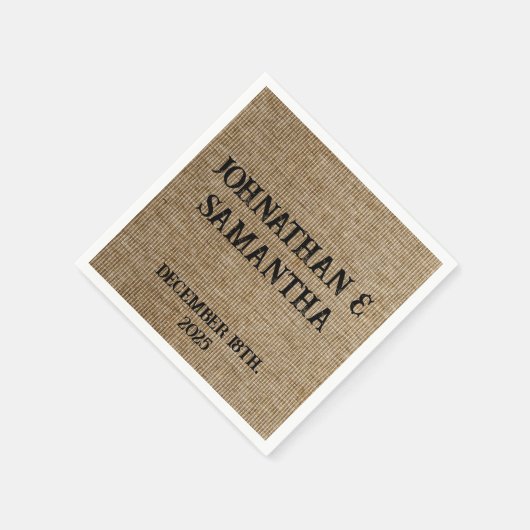 Personalisiertes Hochzeitspaziermuster Serviette (Ecke)