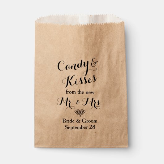 Personalisiertes Hochzeitspopcorn oder Candy Bar B Geschenktütchen (Vorderseite)