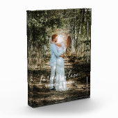 Personalisiertes Hochzeitsportrait Moderne Kalligr Fotoblock (Links)