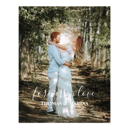 Personalisiertes Hochzeitsportrait Moderne Kalligr Fotodruck (Vorne)