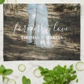 Personalisiertes Hochzeitsportrait Moderne Kalligr Geschirrtuch (Gefaltet)