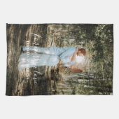 Personalisiertes Hochzeitsportrait Moderne Kalligr Geschirrtuch (Horizontal)