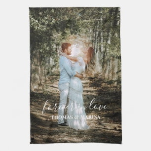 Personalisiertes Hochzeitsportrait Moderne Kalligr Geschirrtuch