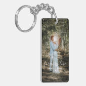 Personalisiertes Hochzeitsportrait Moderne Kalligr Schlüsselanhänger (Vorderseite links)