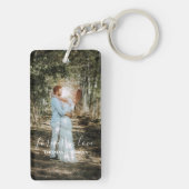 Personalisiertes Hochzeitsportrait Moderne Kalligr Schlüsselanhänger (Rückseite)