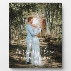 Personalisiertes Hochzeitsporträt Moderne Kalligra Fotoplatte