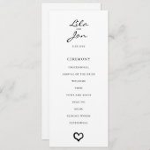 Personalisiertes Hochzeitsprogramm für Herz Programm (Vorne/Hinten)